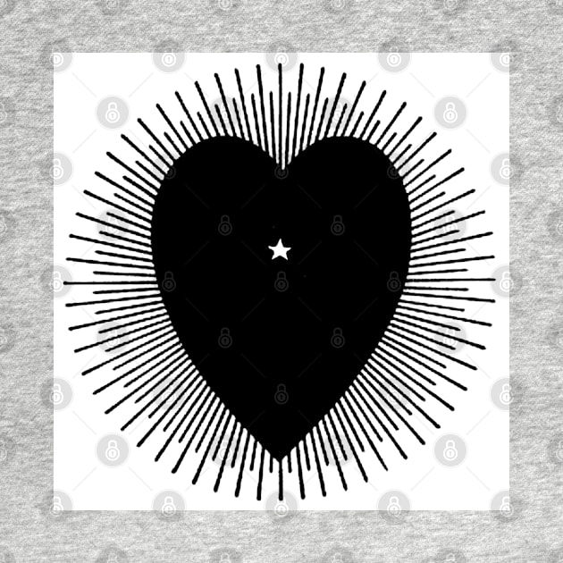 Black heart with sunburst, 1914 by gumbogirlonline